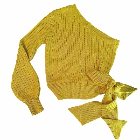 Tularosa Rossmore One Shoulder Sweater Top Size XS Moss - Picture 3 of 9